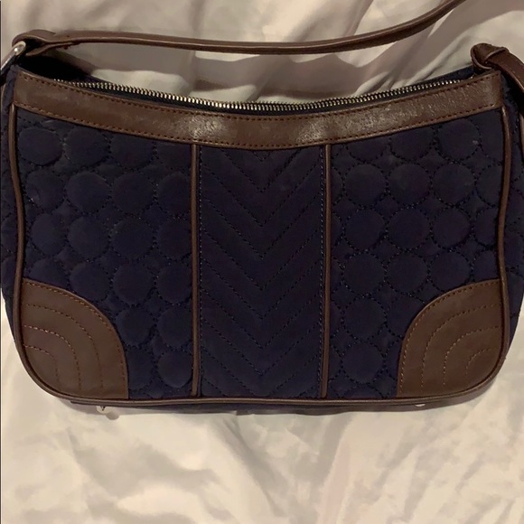 Vera Bradley Navy Brown Shoulder Bag (used) - Picture 4 of 8